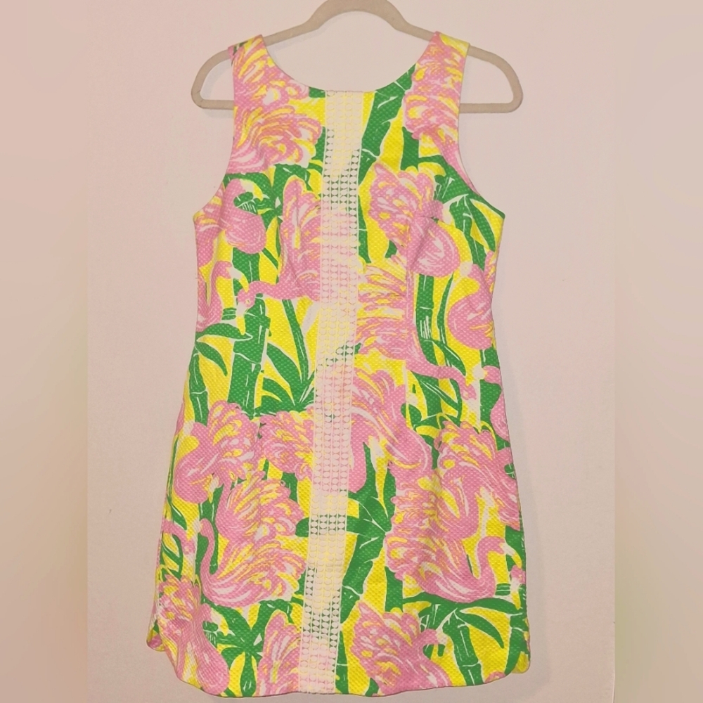 Lilly Pulitzer x Target 20th Edition Green and Pink Floral Dress Size: 14